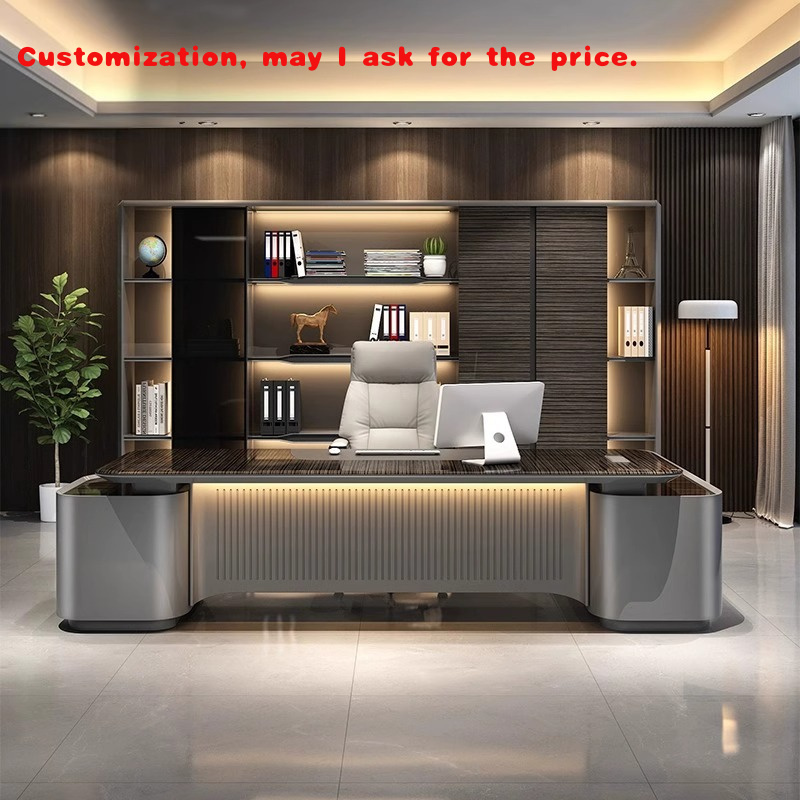 Office Furniture Luxury - โต๊ะทำงานผู้บริหารเคลือบเงาสุดหรู, เฟอร์นิเจอร์สำนักงานทันสมัยขนาดใหญ่, โต๊ะทำงานระดับประธานและผู้จัดการอเนกประสงค์คุณภาพสูง