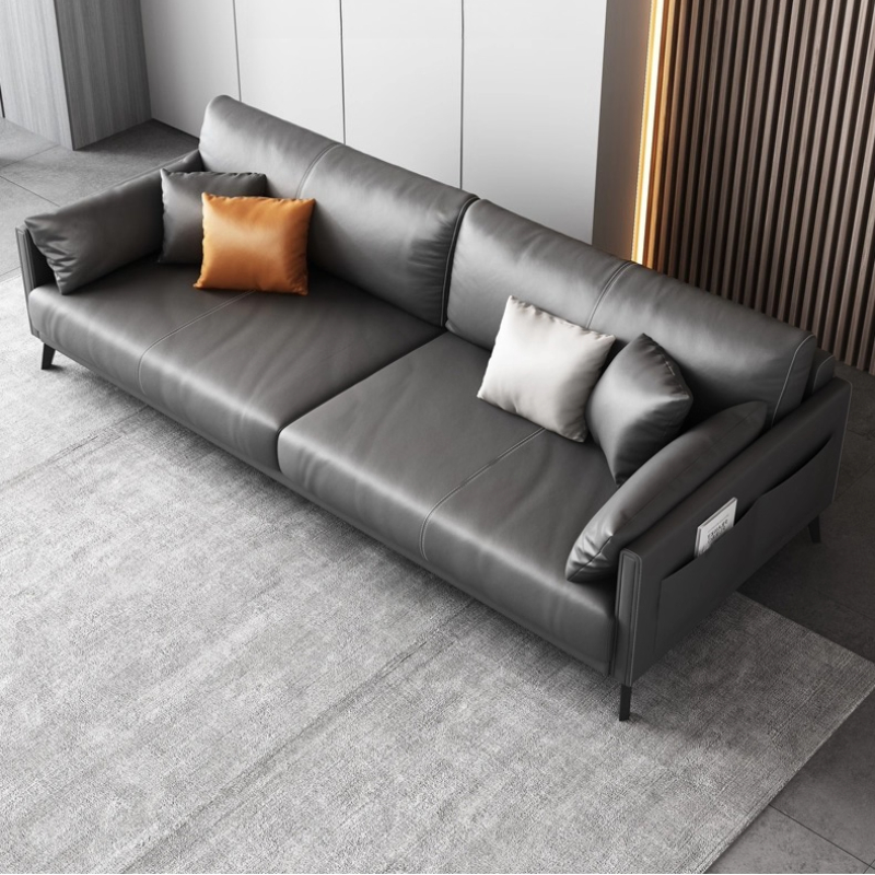 Office Furniture Luxury - โซฟาสำนักงานหนังวัว โซฟาต้อนรับ โซฟาสำนักงานสไตล์แฟชั่นหรูหราเบาๆ โซฟาสำนักงานแบบชุด โซฟาสำนักงาน Ambony