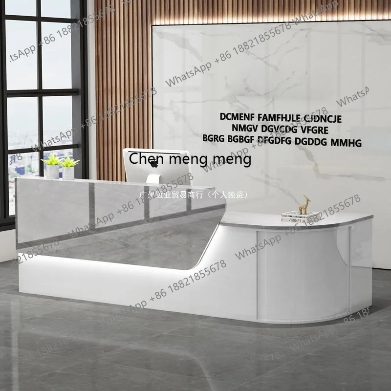 Reception Desk Counter - เคาน์เตอร์แคชเชียร์บาร์ ร้านเสื้อผ้าทันสมัย ร้านชานม โต๊ะเคาน์เตอร์เล็ก โต๊ะโค้งมน โต๊ะต้อนรับมุมโค้งมน