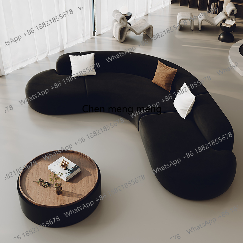 Office Furniture Luxury - โซฟารับรองแขกสไตล์นอร์ดิก โซฟาโค้งสำหรับร้านเสริมสวย เฟอร์นิเจอร์สำนักงาน โซฟาดีไซน์เรียบหรู