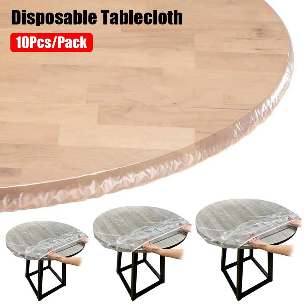 Conference Table Round - ผ้าปูโต๊ะแบบใช้แล้วทิ้ง PE หนา 10 ชิ้น กันน้ำมัน