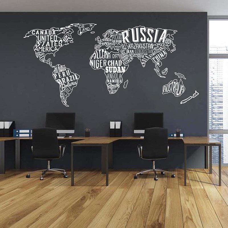 แผนที่โลกขนาดใหญ่ Collage สติ๊ - Office Furniture World บทวิจารณ์และราคา