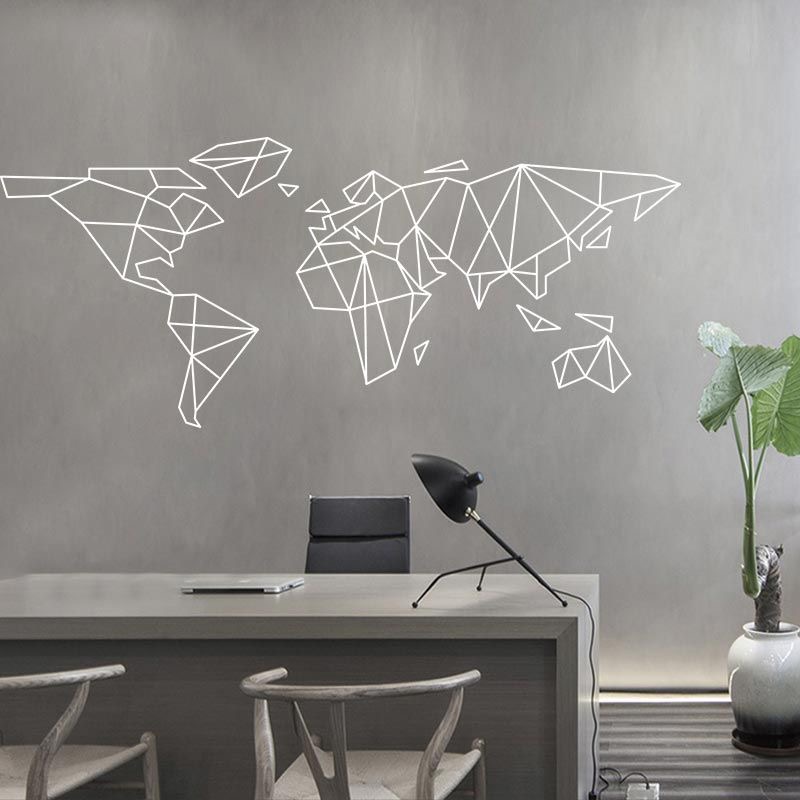 สติ๊กเกอร์ติดผนังลายแผนที่โลกท - Office Furniture World บทวิจารณ์และราคา