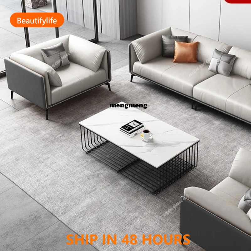 03 โซฟาสำนักงานหนังวัว โซฟาห้อ - Office Furniture Luxury บทวิจารณ์และราคา