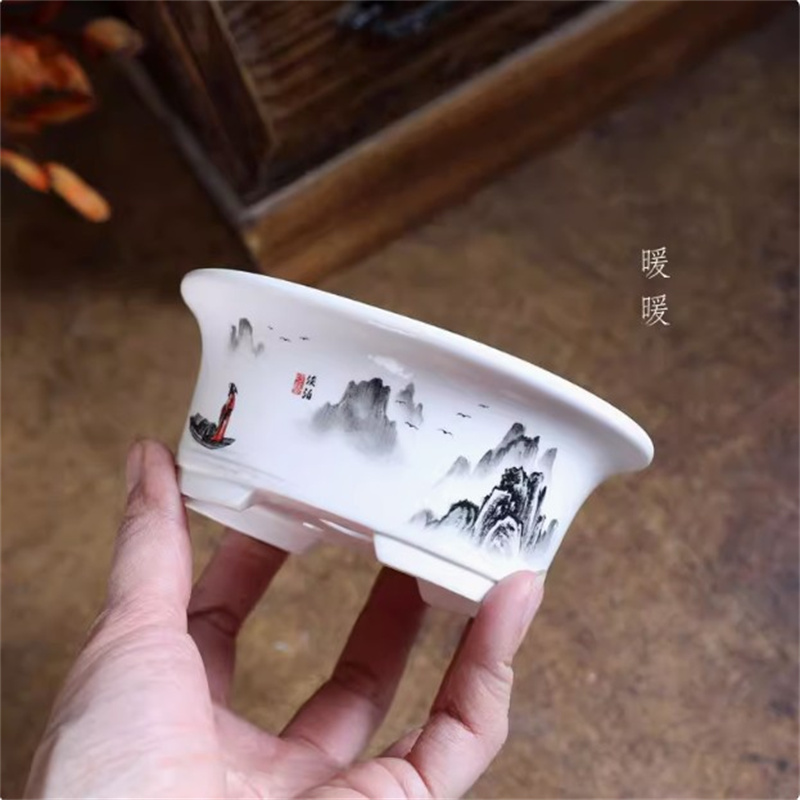 พอร์ซเลนสีขาวรูปไข่Bonsaiหม้อ, - Conference Table Round บทวิจารณ์และราคา