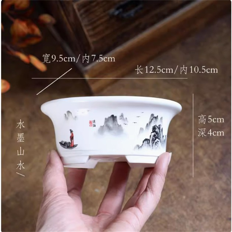 พอร์ซเลนสีขาวรูปไข่Bonsaiหม้อ, - Conference Table Round บทวิจารณ์และราคา