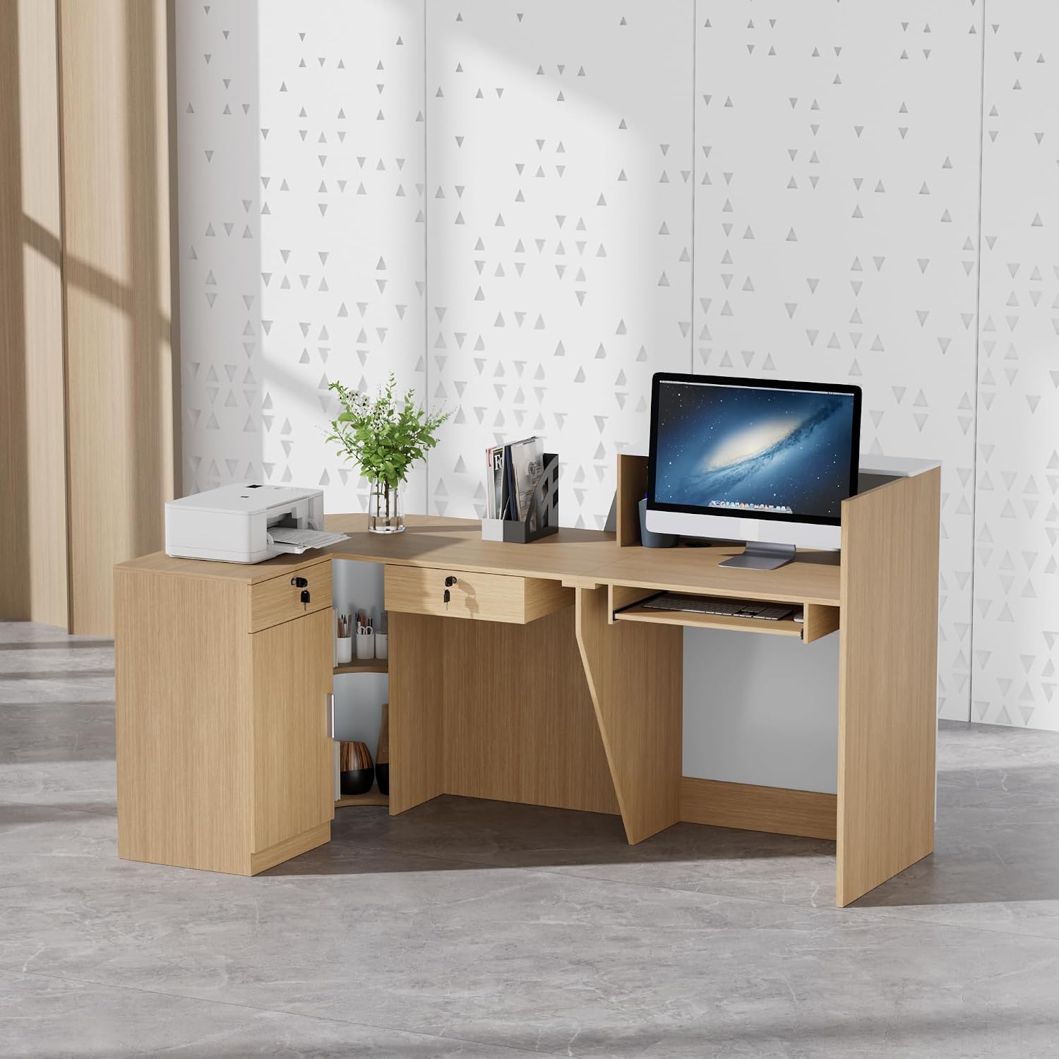 เคาน์เตอร์ต้อนรับรูปตัว L พร้อ - Reception Desk Counter บทวิจารณ์และราคา