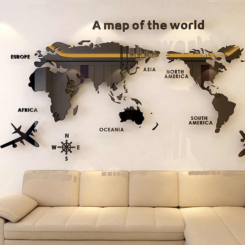 แผนที่โลกสติ๊กเกอร์ติดผนัง 3D  - Office Furniture World บทวิจารณ์และราคา