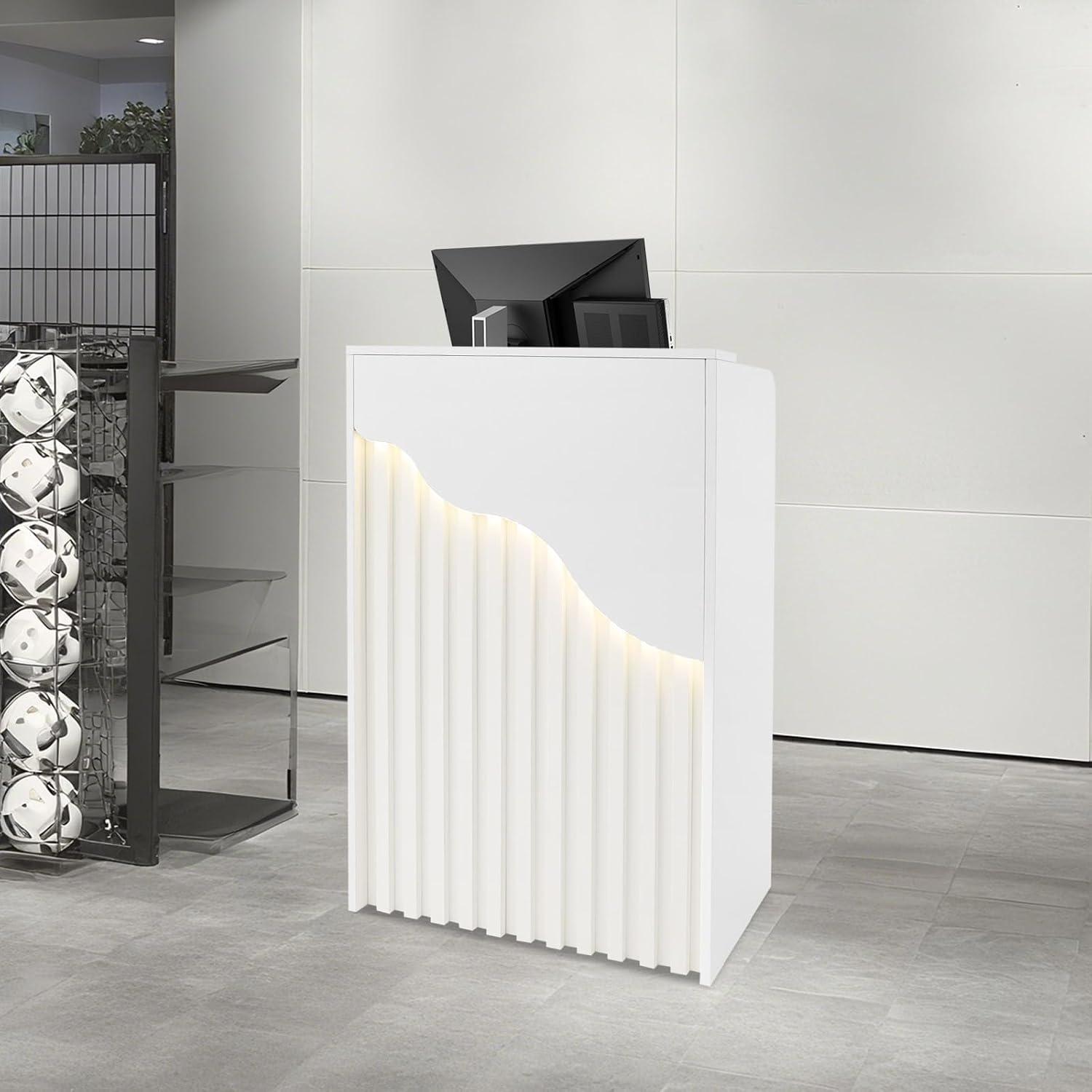 โต๊ะรับรองแขกขนาดเล็กพร้อมไฟ L - Reception Desk Counter บทวิจารณ์และราคา