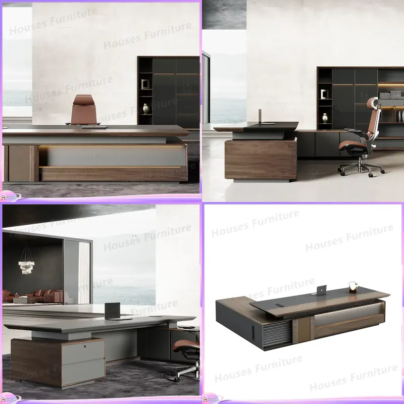 โต๊ะทำงานผู้บริหารหรูหรา ไม้เน - Office Furniture Luxury บทวิจารณ์และราคา