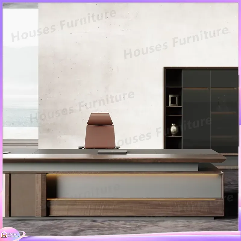 โต๊ะทำงานผู้บริหารหรูหรา ไม้เน - Office Furniture Luxury บทวิจารณ์และราคา