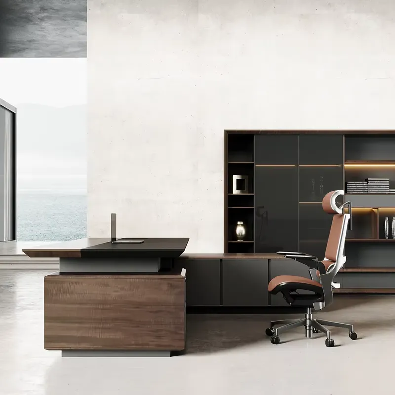 โต๊ะทำงานผู้บริหารหรูหรา ไม้เน - Office Furniture Luxury บทวิจารณ์และราคา