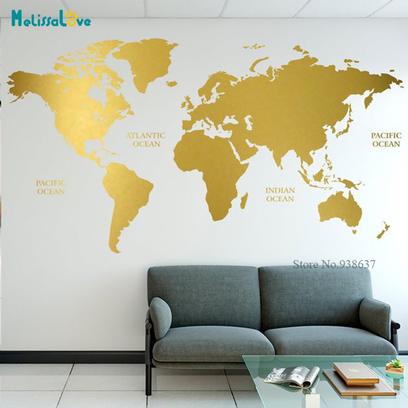 ทอง World แผนที่ Decal Geometr - Office Furniture World บทวิจารณ์และราคา
