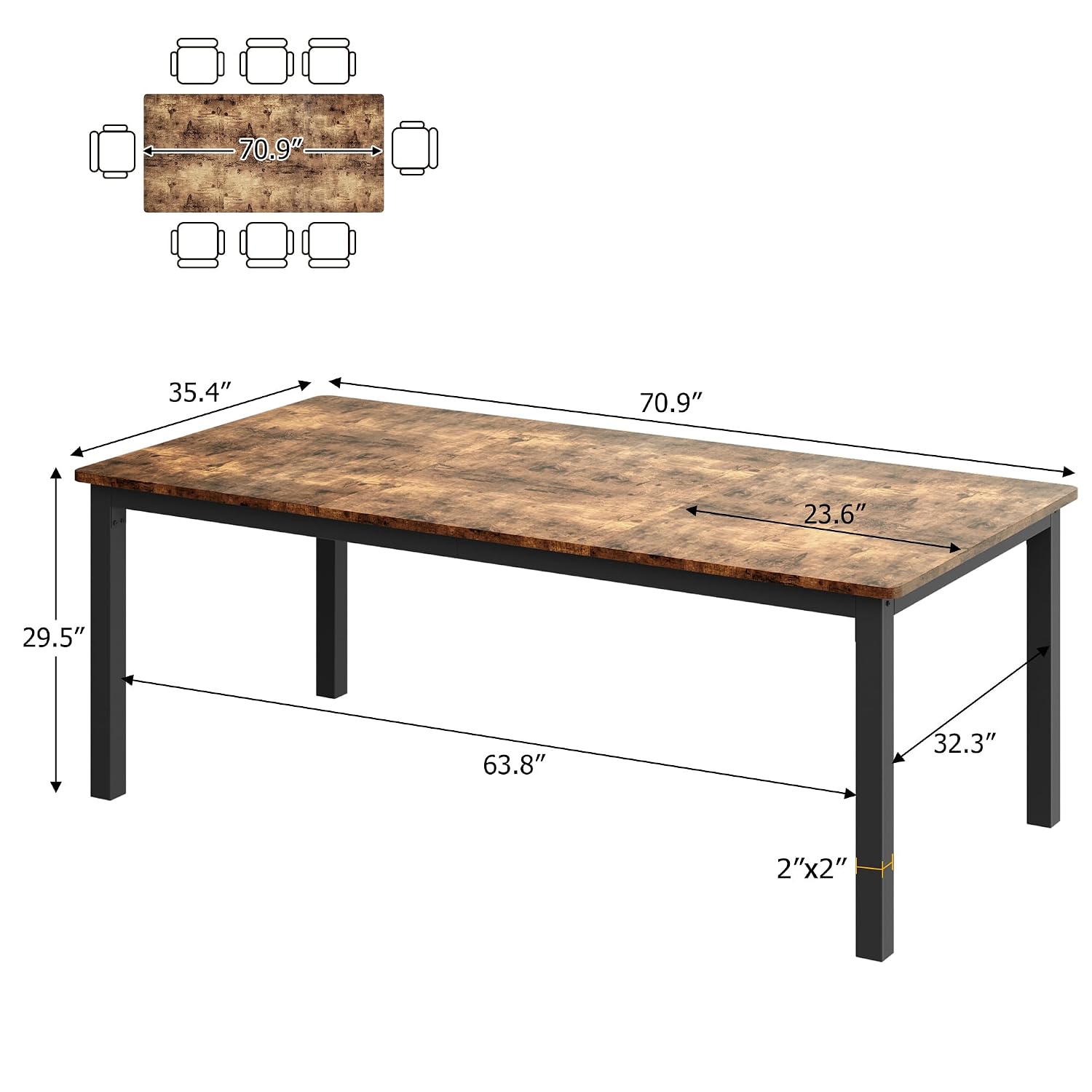 โต๊ะอาหารอุตสาหกรรมขนาด 71 นิ้ - Conference Table Round บทวิจารณ์และราคา