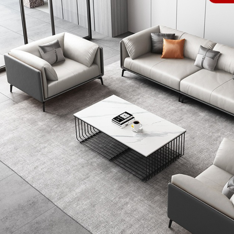 โซฟาสำนักงานหนังวัว โซฟาสำนักง - Office Furniture Luxury บทวิจารณ์และราคา